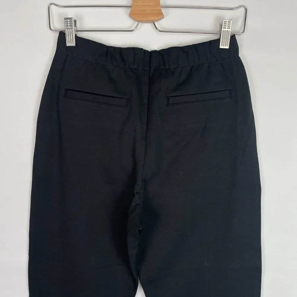 Everlane The Dream High Rise Pintuck Knit Pull On Work Office Pant Black S